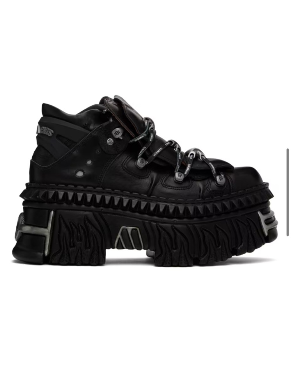 VETEMENTS Black New Rock Edition Platform Sneakers